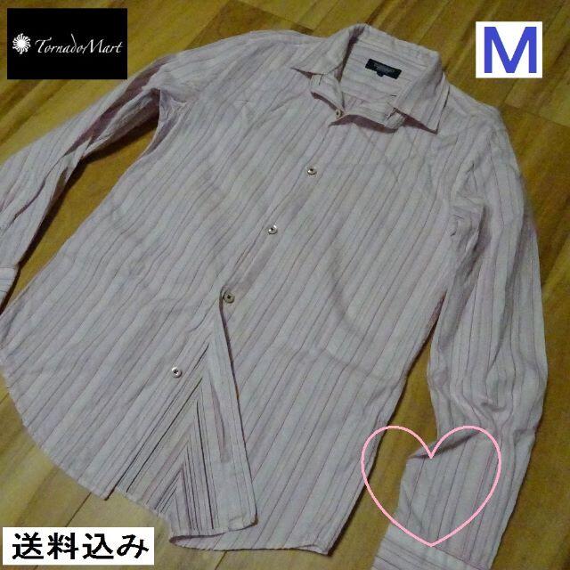 TORNADO MART(トルネードマート)のTORNADO MART ストライプシャツ長袖Ｍ 胸囲～８８ｃｍ 二重えり メンズのトップス(シャツ)の商品写真