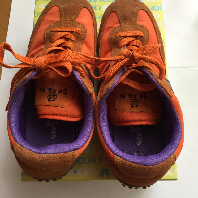 女児　オレンジ×パープル　スニーカー　22.5（同梱300円） キッズ/ベビー/マタニティのキッズ靴/シューズ(15cm~)(スニーカー)の商品写真