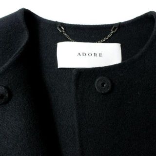 ADORE シャギーリバーノーカラーコート ピンク