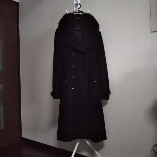 LOUNIE(ルーニィ)のルーニィ lounie アンゴラ ロングコート フォックスファー レディースのジャケット/アウター(ロングコート)の商品写真