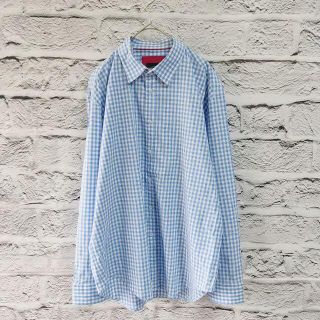 ザラ(ZARA)のZARA MAN ザラ マン シャツ XL チェックシャツ ブルー 美品 メンズ(シャツ)