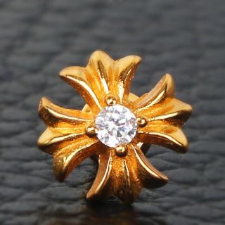 クロムハーツ(Chrome Hearts)の22k  スタッドピアス　chプラス　ワンダイヤ(ピアス(片耳用))