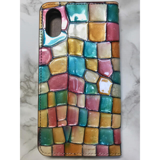 【本革】iPhone X/XSステンドグラス風 スマホケース 1