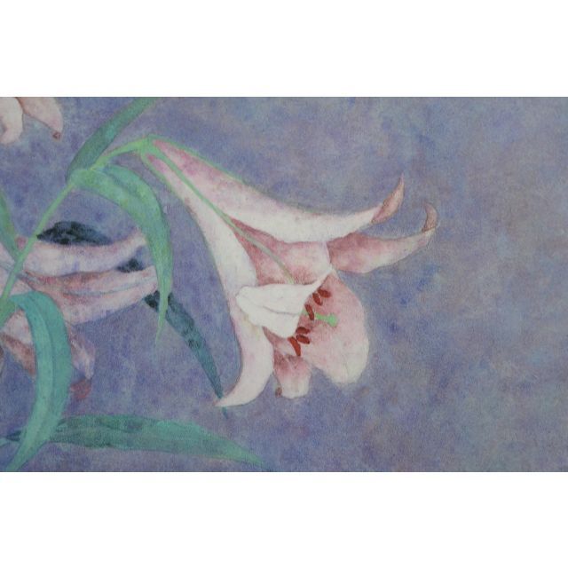 笹百合」 岩絵の具 日本画 額入 東山魁夷の流派の通販 by 笹百合」 岩絵の具 日本画 額入 東山魁夷の流派の通販 by