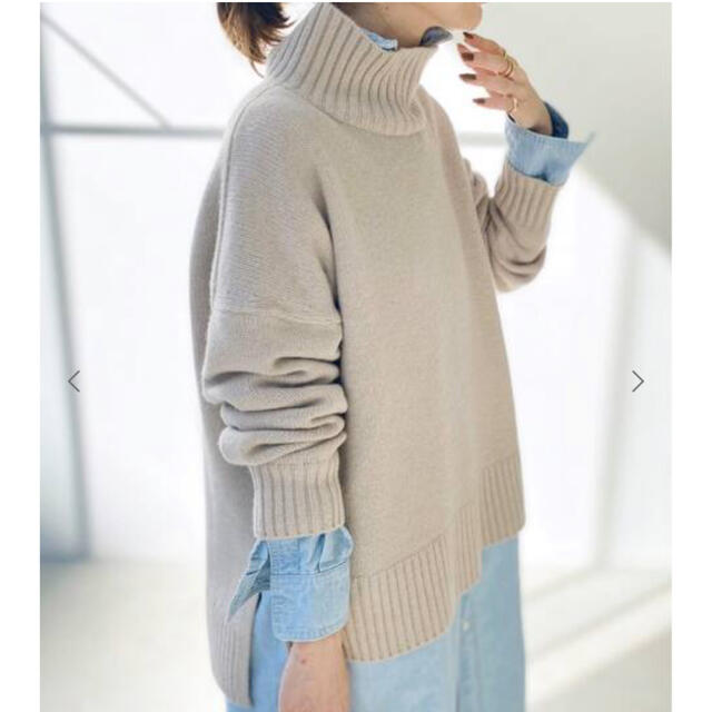 L'Appartement ★ Back Long T/N Knit ベージュ