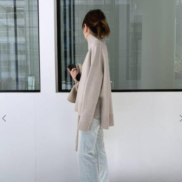 L'Appartement ★ Back Long T/N Knit ベージュ 1