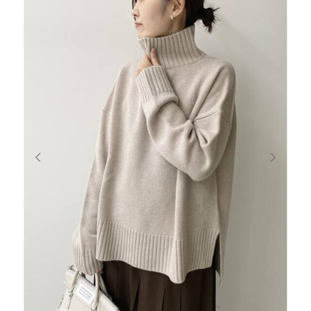L'Appartement ★ Back Long T/N Knit ベージュ 2
