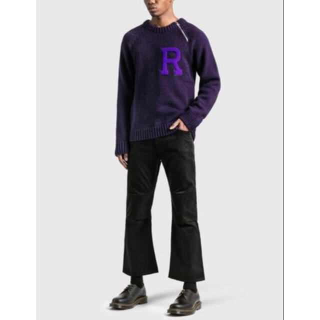 RAF SIMONS - RAF SIMONS パープル Letter Badge セーターの通販 RAF SIMONS - RAF SIMONS パープル Letter Badge セーターの通販