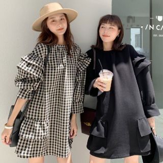 ザラ(ZARA)の新品！バースデーバシュ(ワンピース、ギンガムチェック)(ひざ丈ワンピース)