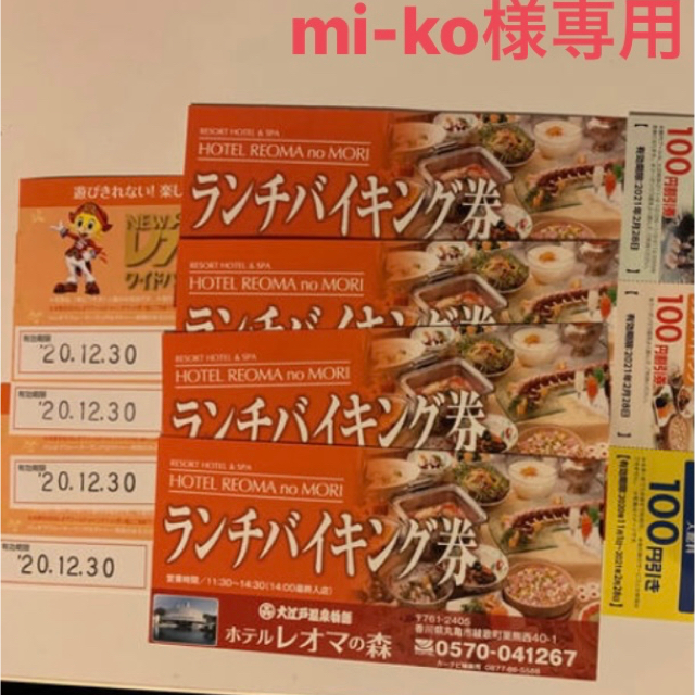 オモウマい店 mi-ko様専用レオマワールドハッピーパスポートu0026