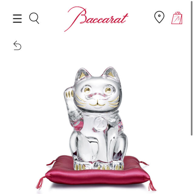 Baccarat(バカラ)の【新品】バカラ 招き猫S♡座布団付 インテリア/住まい/日用品のインテリア小物(置物)の商品写真