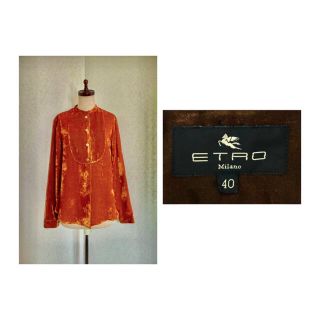 エトロ(ETRO)の90s ETRO Velvet Blouse エトロ　ベルベット　ヴィンテージ(シャツ/ブラウス(長袖/七分))