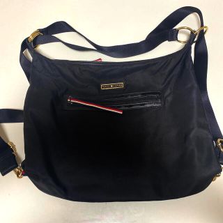 トミーヒルフィガー(TOMMY HILFIGER)の【値下げ中】トミーヒルフィガー　3way ブラック　バッグ　美品(ショルダーバッグ)