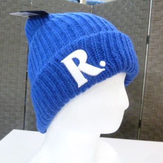 ラスティ(RUSTY)の65）青）ラスティ★刺繍付 ビーニー ニット帽 928901 毛混 柔らか伸縮(ニット帽/ビーニー)