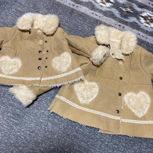 Souris(スーリー)のボアコート　80 130 お揃い キッズ/ベビー/マタニティのキッズ服女の子用(90cm~)(コート)の商品写真