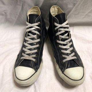 コンバース(CONVERSE)の コンバース ハイカット スニーカー レザー コンチョ メダル 希少 ブラック(スニーカー)