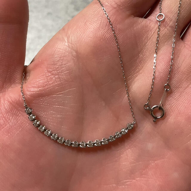 K18wg ライン ダイヤネックレス 0.3ct♡値下げ♡ - ネックレス