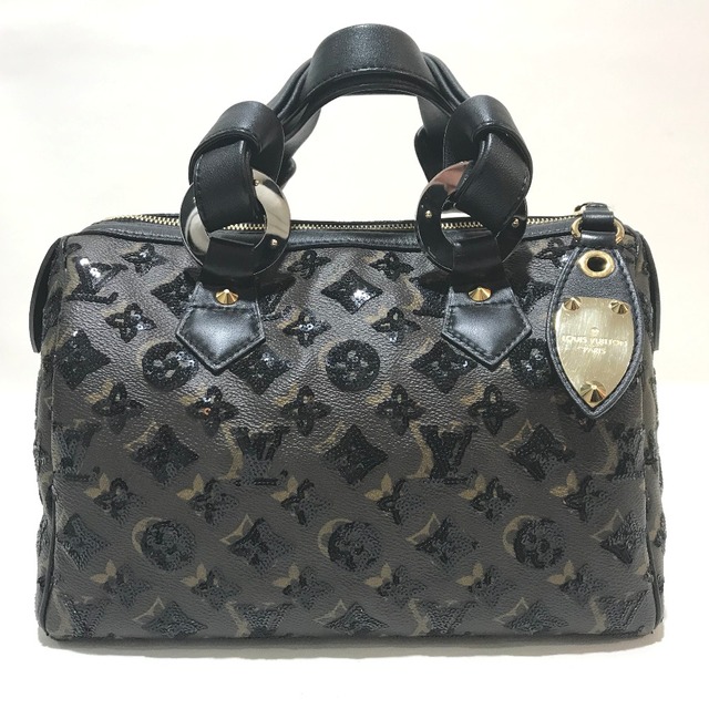 ルイヴィトン LOUIS VUITTON スピーディ30 M40243 モノグラムエクリプス スパンコール ハンドバッグ ボストンバッグ モノグラムエクリプスキャンバス ノワール ブラックファスナー保存袋