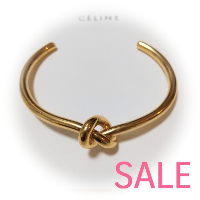 celine(セリーヌ)のCELINE セリーヌ ノットブレス ゴールド S 箱付き レディースのアクセサリー(ブレスレット/バングル)の商品写真