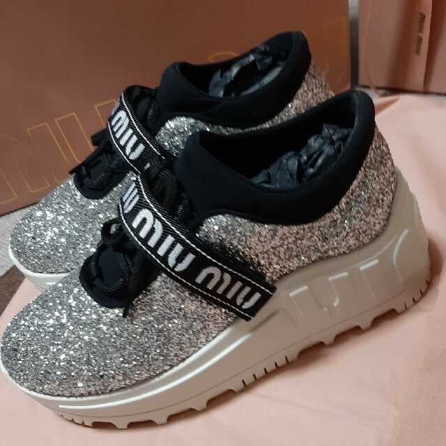 nico様専用 値下げ!miu miu グリッター X ネオプレン スニーカー