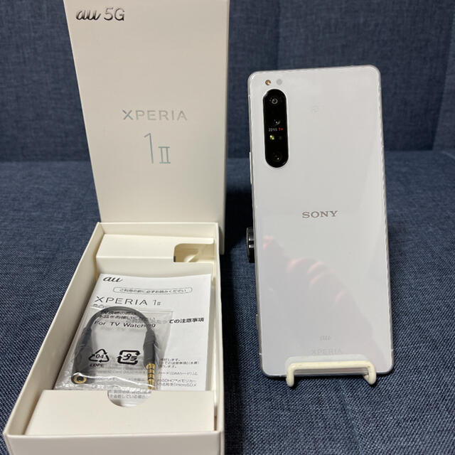 Xperia 1 II ホワイト au SIMロック解除済みスマートフォン/携帯電話