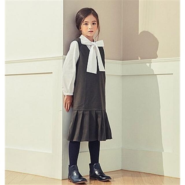 cotton mill プリーツ切り替えロングジャンスカ キッズ/ベビー/マタニティのキッズ服女の子用(90cm~)(ワンピース)の商品写真