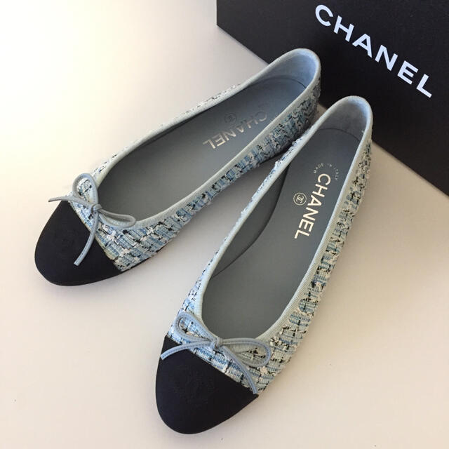 CHANEL シャネル　バレエシューズ　フラット　ツイード