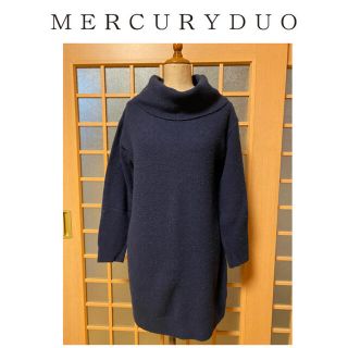 マーキュリーデュオ(MERCURYDUO)のMERCURYDUO★ニットワンピース(ネイビー)(ひざ丈ワンピース)