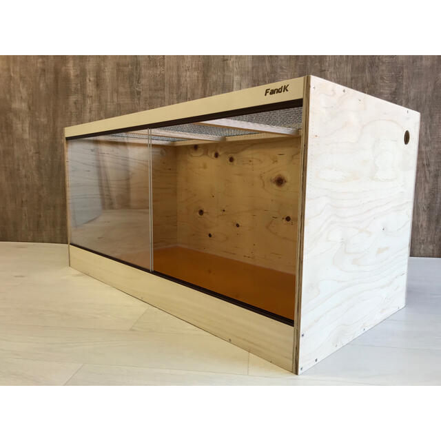 FandK爬虫類木製ケージ ヒノキ合板 幅900奥行450高さ450