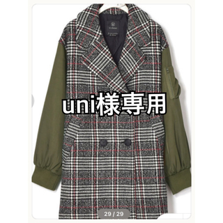 ダブルクローゼット(w closet)のuni様専用 12.25まで 袖MA-1チェックコート(チェスターコート)