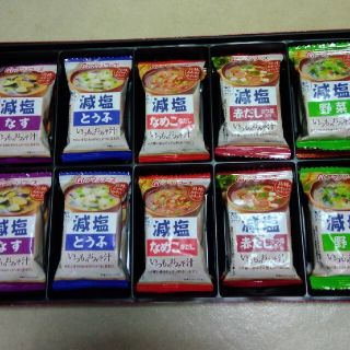 アサヒ(アサヒ)のアマノフーズ　いつものお味噌汁　25%減塩　10食(賞味期限2021/4~5)(インスタント食品)