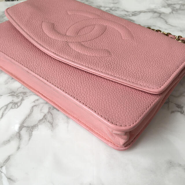 CHANEL シャネル ココマーク チェーンウォレット ギャビアスキン