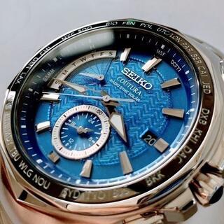 セイコー(SEIKO)の【新品】セイコー上級コーチュラ 電波ソーラー SEIKO メンズ腕時計 ブルー(腕時計(デジタル))