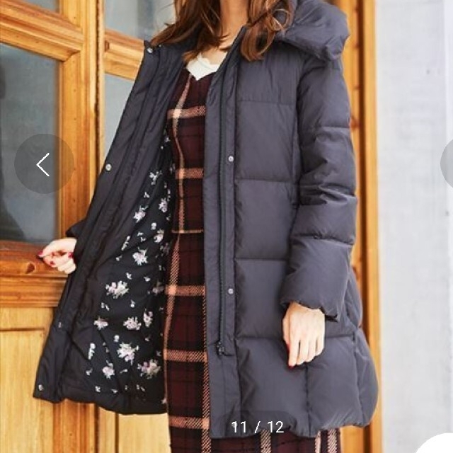LAISSE PASSE ビジュー付きロングダウン ブラック 38サイズ 1