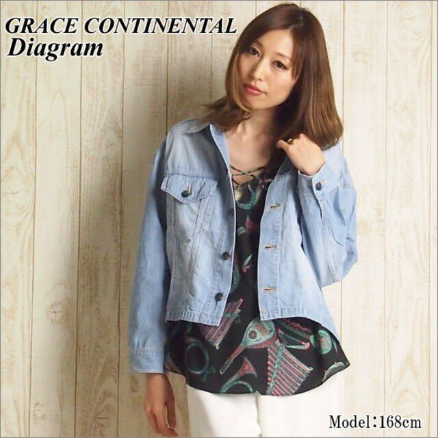 GRACE CONTINENTAL(グレースコンチネンタル)のグレースコンチネンタル　デニムジャケット　Gージャン レディース　ビジュー レディースのジャケット/アウター(Gジャン/デニムジャケット)の商品写真