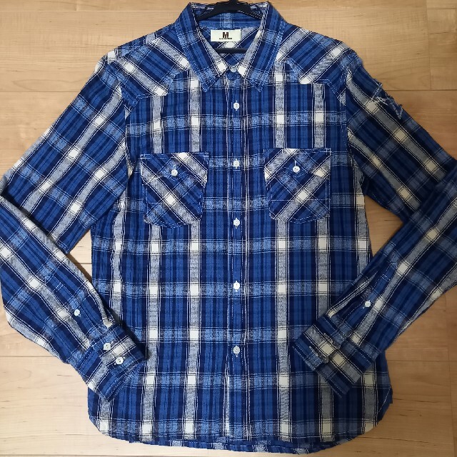M(エム) チェックシャツ ブルー系 Lサイズ キムタク - シャツ