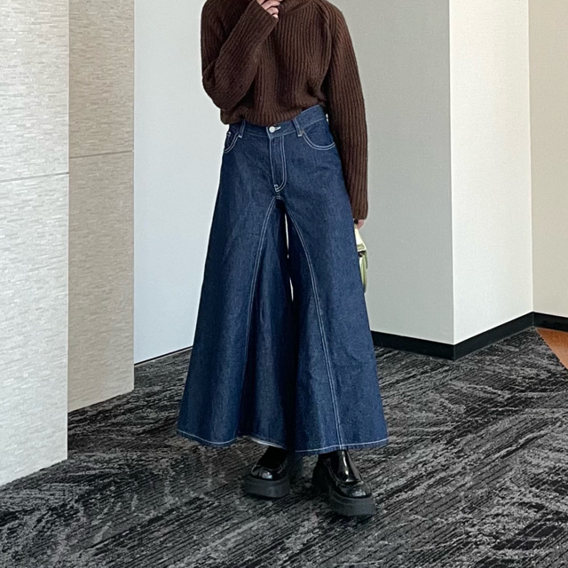 ☆mm6☆メゾンマルジェラ☆デニムパンツ ☆ワイド☆フレア☆袴パンツ