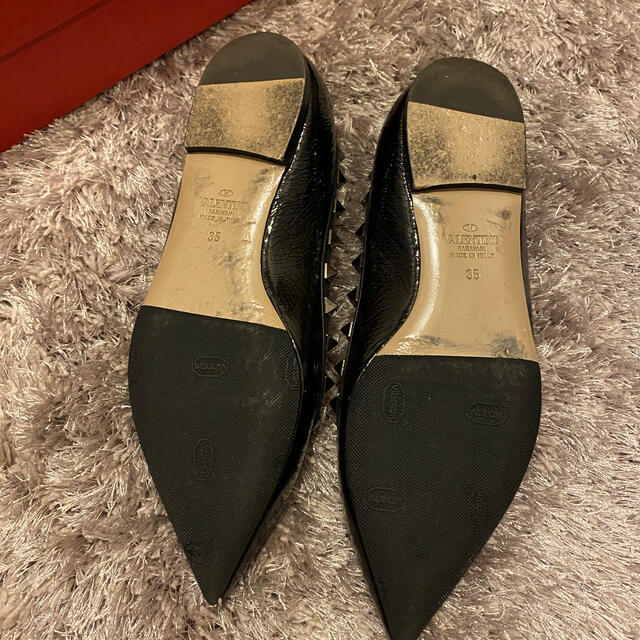 VALENTINO 35ロックスタッズ バレリーナ フラット 美品 - バレエシューズ