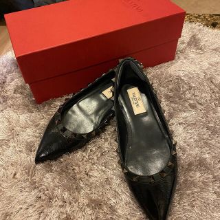 美品！VALENTINO ロックスタッズバレリーナ フラットシューズ パンプス