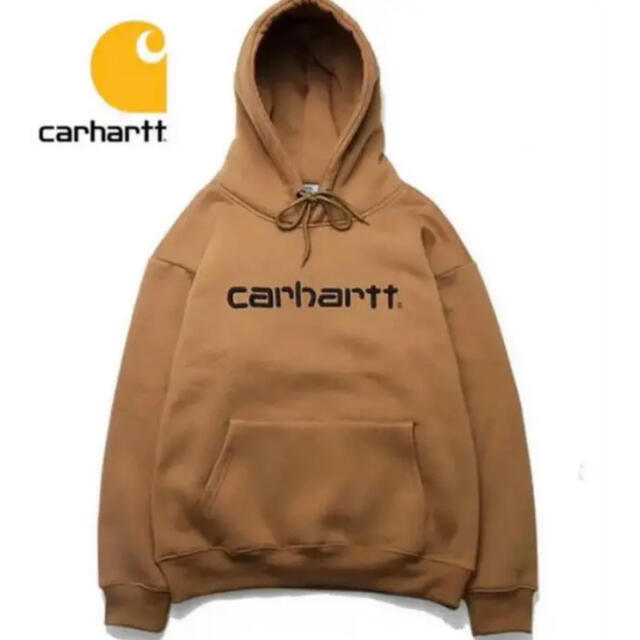 【大人気欲⭐︎】Carhartt ラベルロゴ　パーカー　　茶色　プルオーバー