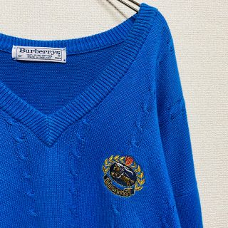 バーバリー(BURBERRY)の一点物　激レア　90年代vintage バーバリー　騎士ロゴ　ビッグサイズニット(ニット/セーター)