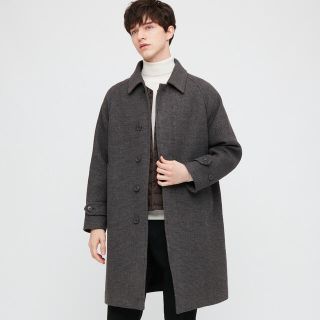 ユニクロ(UNIQLO)のユニクロ　シングルブレストコート　グレンチェック　S(ステンカラーコート)