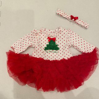 リトルミー(Little Me)の美品　クリスマスワンピース　3M little me ヘアバンドセット(ワンピース)