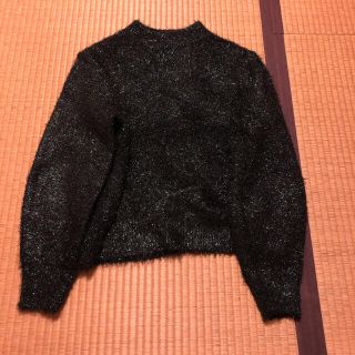 新品未使用　H&M グリーン　ラメ　シャギーニット(ニット/セーター)