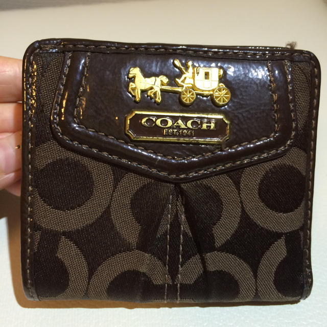 【極美品】COACH  折り財布 スター ロゴ　馬車　金具  PVC レザー