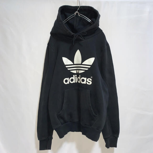 adidas(アディダス)の【Mサイズ】【90s】adidas アディダス パーカー　トレフォイル　デカロゴ レディースのトップス(パーカー)の商品写真