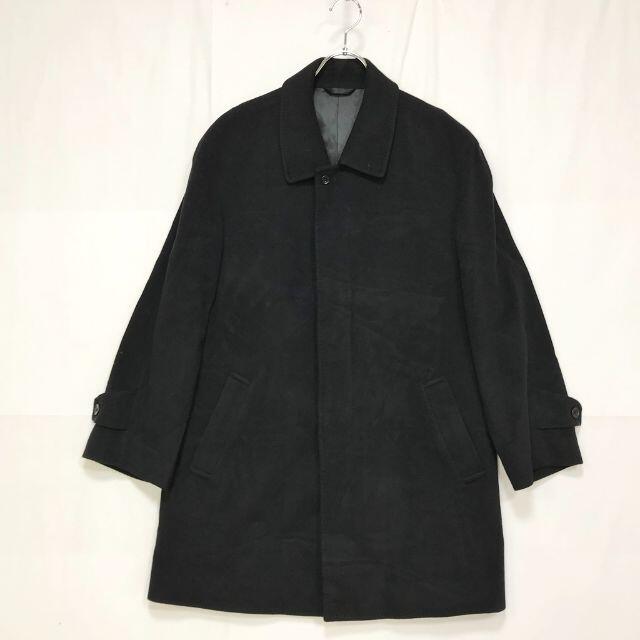 【人気】アーバンクラシック カシミヤ ステンカラーコート 比翼 ブラック M メンズのジャケット/アウター(ステンカラーコート)の商品写真