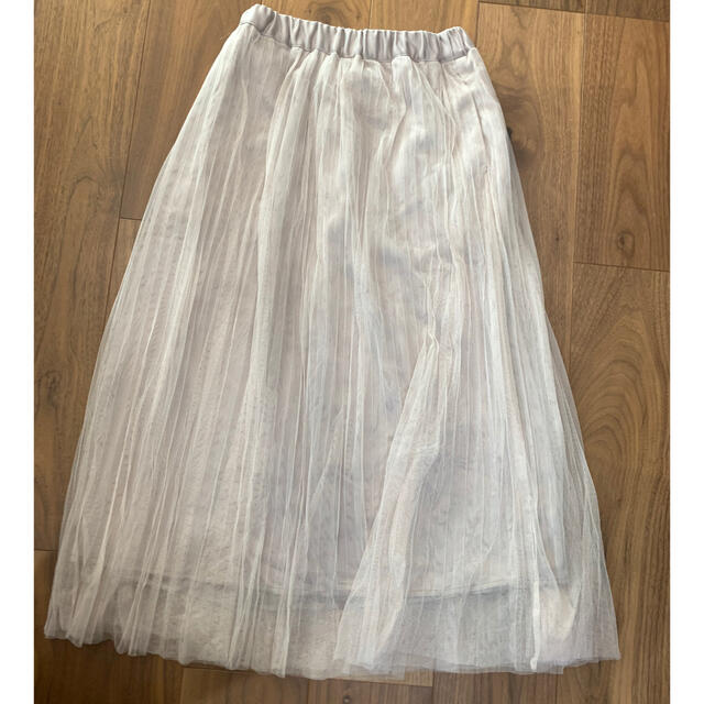 しまむら(シマムラ)のしまむら⭐︎チュールマキシスカート　ベージュ中肌色　Mサイズ　両ポケット付き⭐︎ レディースのスカート(ロングスカート)の商品写真