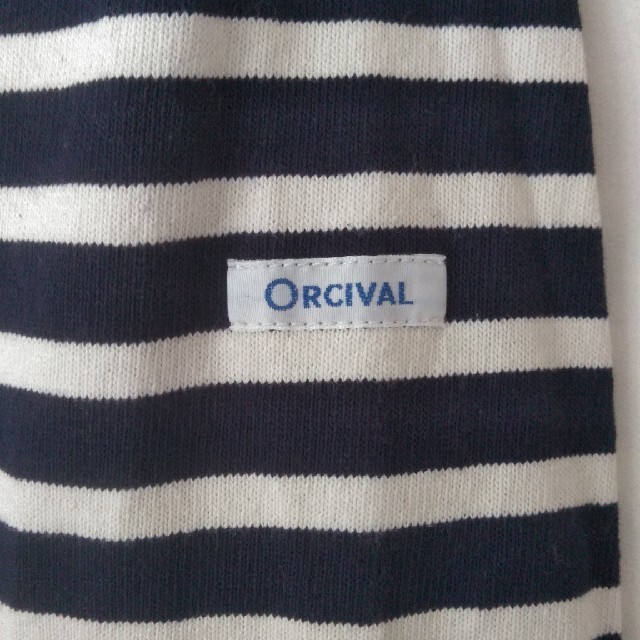 ORCIVAL(オーシバル)のORCIVAL　長袖バスクシャツ　紺白　サイズ5　古着 メンズのトップス(Tシャツ/カットソー(七分/長袖))の商品写真