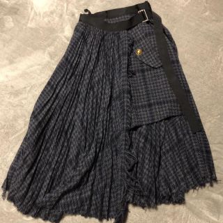 サカイ(sacai)の＜sacai サカイ＞チェック ロングプリーツスカート 巻きスカート(ロングスカート)